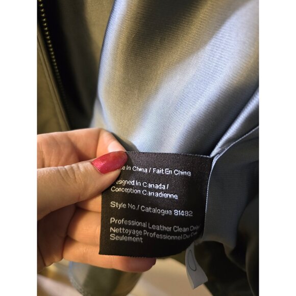 Men's Danier Genuine Leather Moto Jacket Grey Taupe Fall Zip Up Racer Sz M - Picture 12 of 13